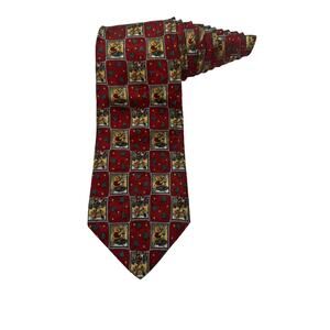 The Disney Store Winnie The Pooh Tigger Christmas Vintage Cartoon Necktie Silk